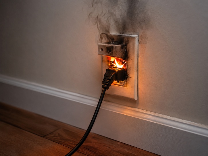 Electrical Emergency Fire in Wall Socket